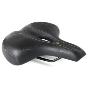 Cykelsadel Selle Bassano Suprema 5zone EL City med elastomerpolstring - sort