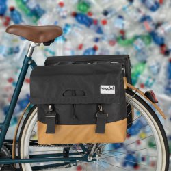 Dobbelt cykeltaske Recycled Urban Proof 40 liter - gr/gul