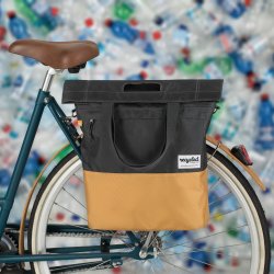 Shopper cykeltaske Recycled Urban Proof 20 liter - gr/gul