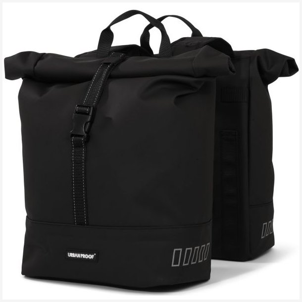 Bredygtig dobbelt cykeltaske Urban Proof Rolltop 38 liter 30 x 15 x 42 cm - sort