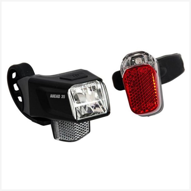 Forlygte Led B�chel "Ahead 35" + baglygte Z-Fire Micro - sort