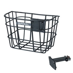Cykelkurv for front Basil Bremen Alu FM with stem holder 28 x 37 x 26 cm - black