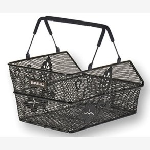 Cykelkurv for rear Basil Cento S Flower Multi 36 x 26 x 18 cm - black