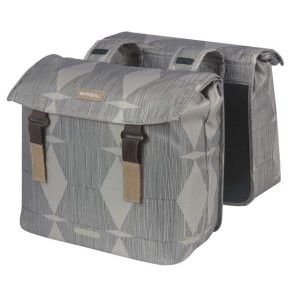 Dobbelt cykeltaske Basil Elegance 40-49 liter 40 x 38 x 16 cm - gr (chateau taupe)