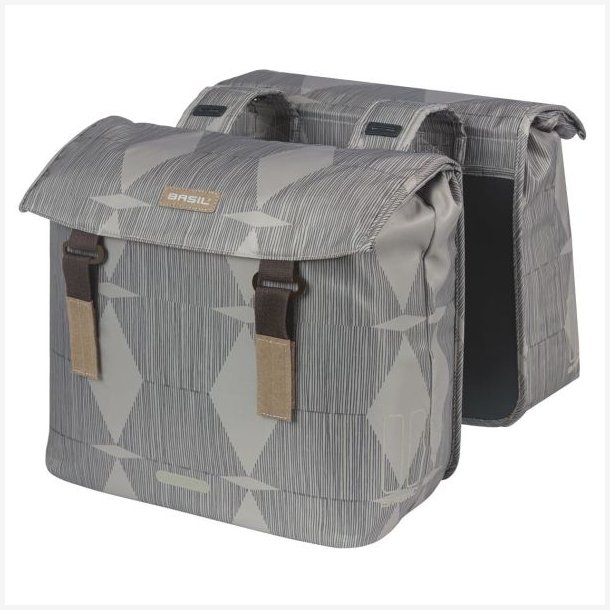 Dobbelt cykeltaske Basil Elegance 40-49 liter 40 x 38 x 16 cm - gr (chateau taupe)