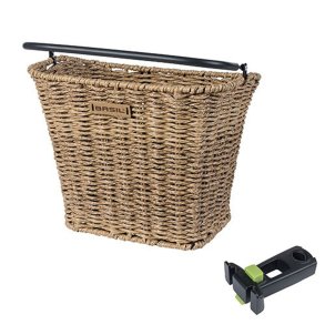 Cykelkurv for front Basil Bremen Rattan Look  with KF stem holder 27 x 35 x 29 cm - seagrass