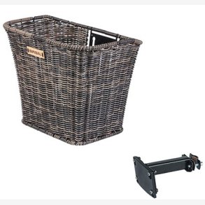 Cykelkurv for front Basil Bremen Rattan Look with FM stem holder  27 x 35 x 29 cm - nature brown