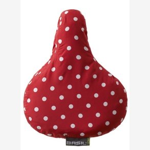 Cykel sadelcover Basil 28 x 23 x 1 cm - rd med prikker
