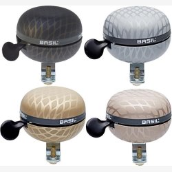 Display with 4 Basil Noir Bell Cykelklokkes