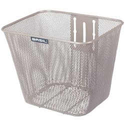 Basil Bilbao cykelkurv med fast montering, 26 x 22 x 27 cm - nude metallic