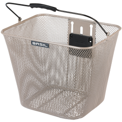 Basil Bilbao cykelkurv med KF montering, 26 x 22 x 27 cm - nude metallic
