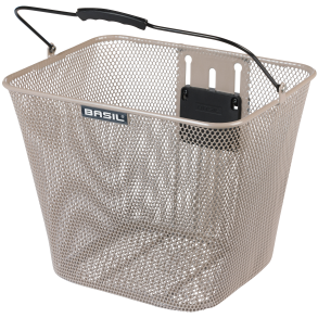 Basil Bilbao cykelkurv med KF montering, 26 x 22 x 27 cm - nude metallic