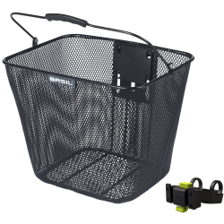 Basil Bilbao cykelkurv med KF montering, inklusive styrholder, 26 x 22 x 27 cm - sort
