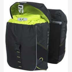 Dobbelt cykeltaske Basil Miles MIK 34 liter 13 x 26 x 35 cm (2x) - sort / lime