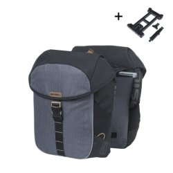 Dobbelt Cykeltaske Basil Miles MIK 34 Liter 13 x 26 x 35 cm - Sort/Gr�