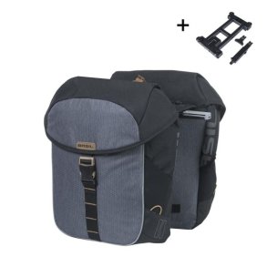 Dobbelt Cykeltaske Basil Miles MIK 34 Liter 13 x 26 x 35 cm - Sort/Gr�