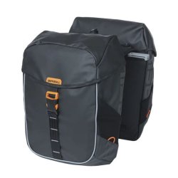 Dobbelt Cykeltaske Basil Miles Presenning MIK 34 liter 13 x 25 x 37 cm - Sort/Orange