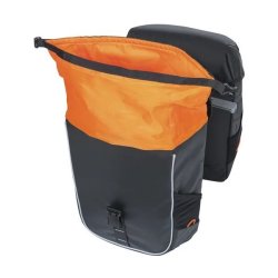 Dobbelt Cykeltaske Basil Miles Presenning MIK 34 liter 13 x 25 x 37 cm - Sort/Orange