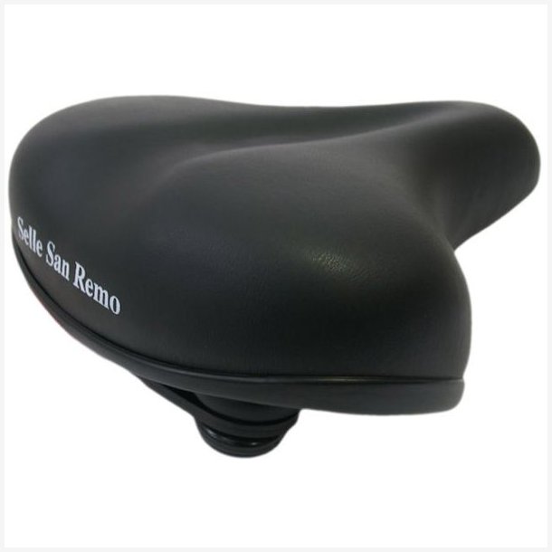 Cykelsadel Selle San Remo Citybike med elastomer-affjedring og hjrnebeskyttelse - sort