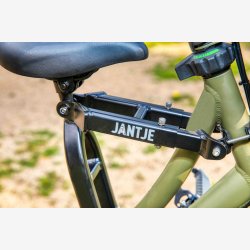 Ekstra barnesadel med fodsttte til cykelrammen Mirage Jantje universal - sort