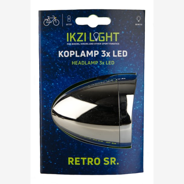 Forlygte IKZI Retro 3x LED - krom