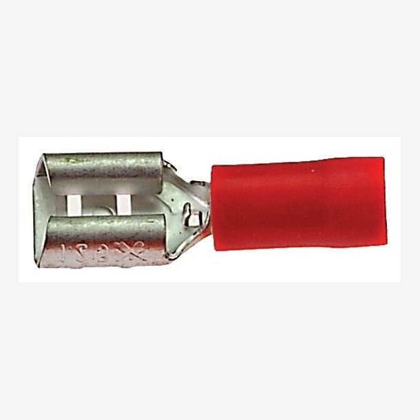 Cable lug connector semi-insulated female 6.3 x 0.8 - red (100 pieces)