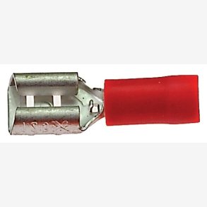 Cable lug connector semi-insulated 4.8 x 0.8mm female - red (100 pieces)