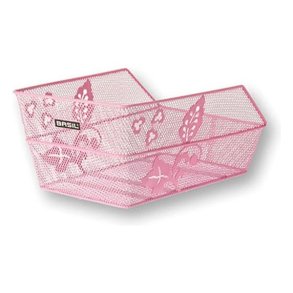 Cykelkurv til bagageb�rer Basil Cento S FM Flower med fast montering 36 x 26 x 18 cm - pink