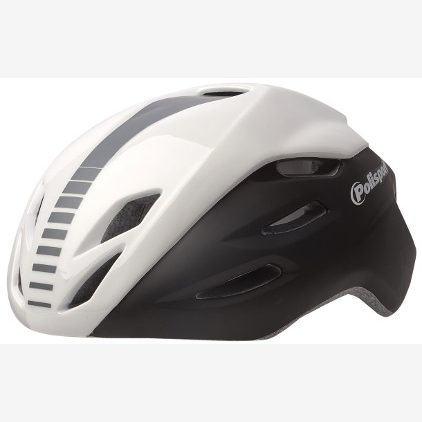 Cykelhjelm Polisport Aero-R Medium 55-58 cm - black mate / white glossy / grey