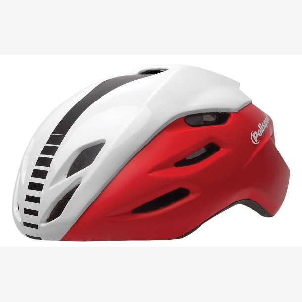 Cykelhjelm Polisport Aero-R Medium 55-58 cm - mate red/ glossy white / black