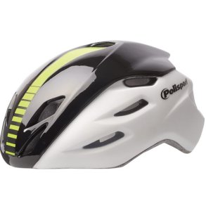Cykelhjelm Polisport Aero-R Large 58-61 cm - hvid/sort/neon gul