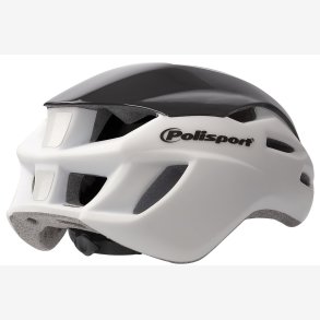 Cykelhjelm Polisport Aero-R Large 58-61 cm - white mate / black glossy / neon yellow