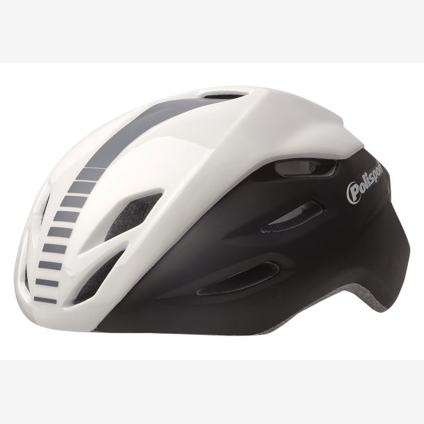 Cykelhjelm Polisport Aero-R Large 58-61 cm - black mate / white glossy / grey