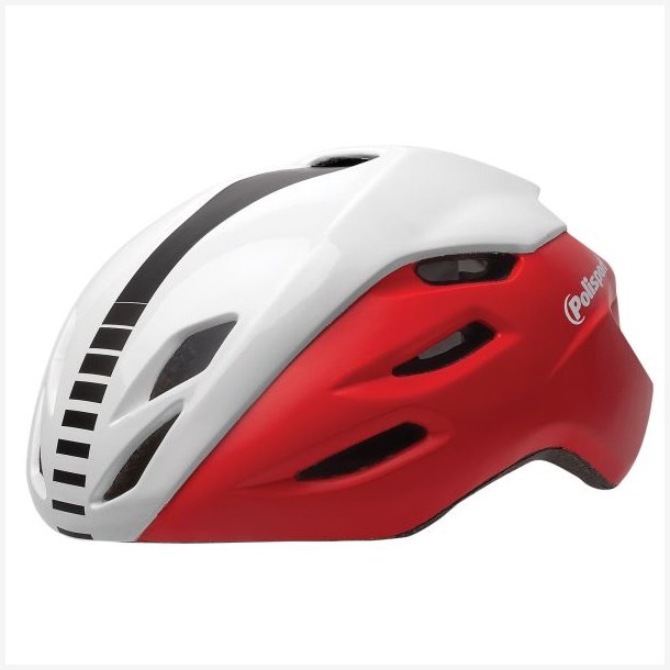 Cykelhjelm Polisport Aero-R Large 58-61 cm - r�d/hvid/sort