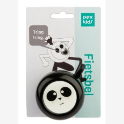 Cykelklokke til brn Pexkids Panda - sort/hvid