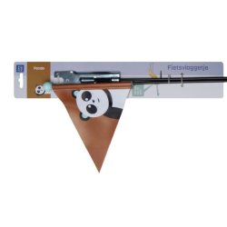 Cykelflag PexKids Panda - brun med pandaprint