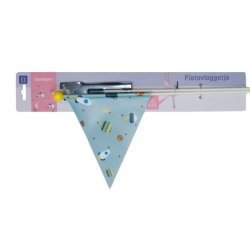 Cykelflag PexKids bl med raketprint