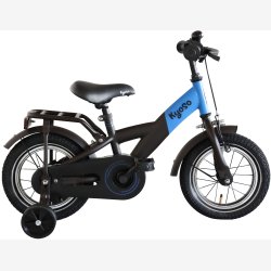Kyoso X-Rider 12-tommer b�rnecykel med fodbremse, st�ttehjul - sort/bl�