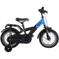 Kyoso X-Rider 12-tommer b�rnecykel med fodbremse, st�ttehjul - sort/bl�