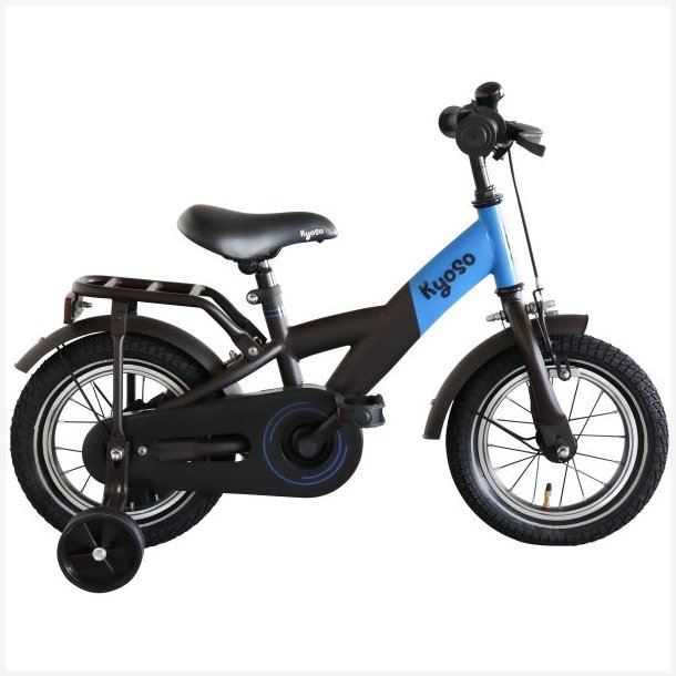 Kyoso X-Rider 12-tommer b�rnecykel med fodbremse, st�ttehjul - sort/bl�