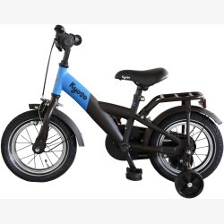 Kyoso X-Rider 12-tommer b�rnecykel med fodbremse, st�ttehjul - sort/bl�