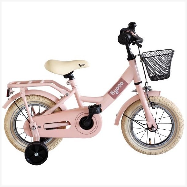 Kyoso Sparkle 12-tommer b�rnecykel med fodbremse, st�ttehjul - mat lyser�d