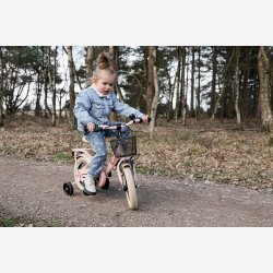 Kyoso Sparkle 12-tommer b�rnecykel med fodbremse, st�ttehjul - mat lyser�d