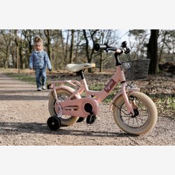 Kyoso Sparkle 12-tommer b�rnecykel med fodbremse, st�ttehjul - mat lyser�d