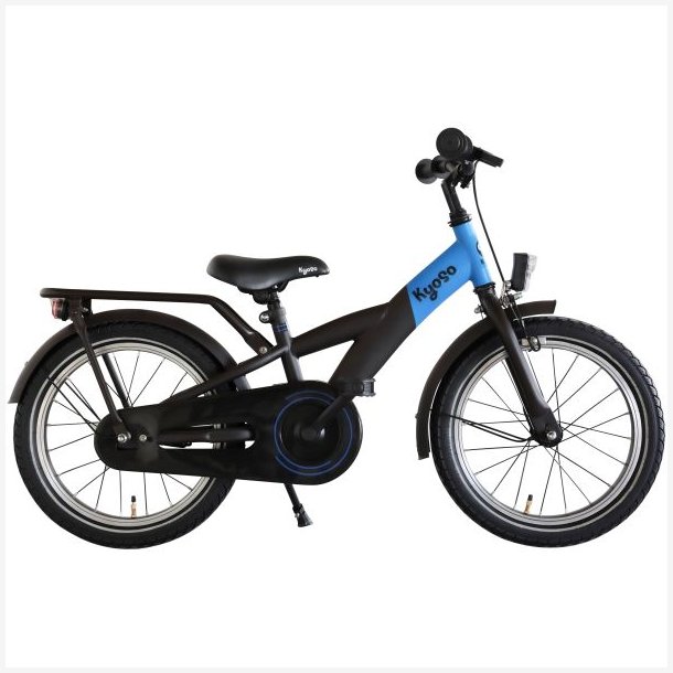 Kyoso X-Rider 16" drengecykel med fodbremse - sort/bl�