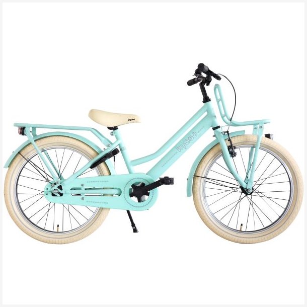 Kyoso Blossom Breeze 20-tommer pigecykel med fodbremse og frontlad - mintgr�n