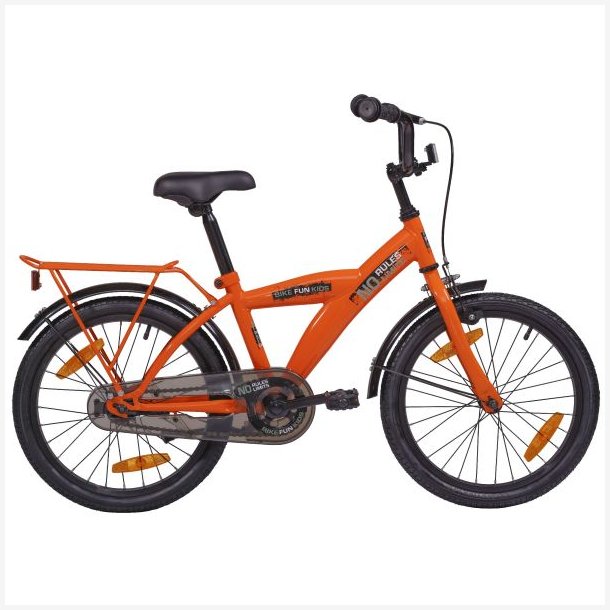 B�rnecykel Bikefun "No Rules" 18 tommer med fodbremse - orange
