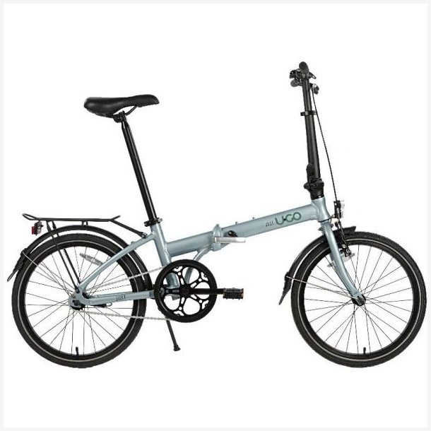 Foldecykel U-Go Just S1 - 20 tommer - Single speed - V-bremse og fodbremsenav - Misty Grey