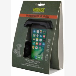 Telefonholder til cykel Mirage Zero-Six Mr. Mussie - justerbar 17-9 cm - sort