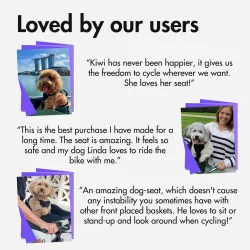 Kvisp hundekurv til cykel, med sele M - midnatsgr